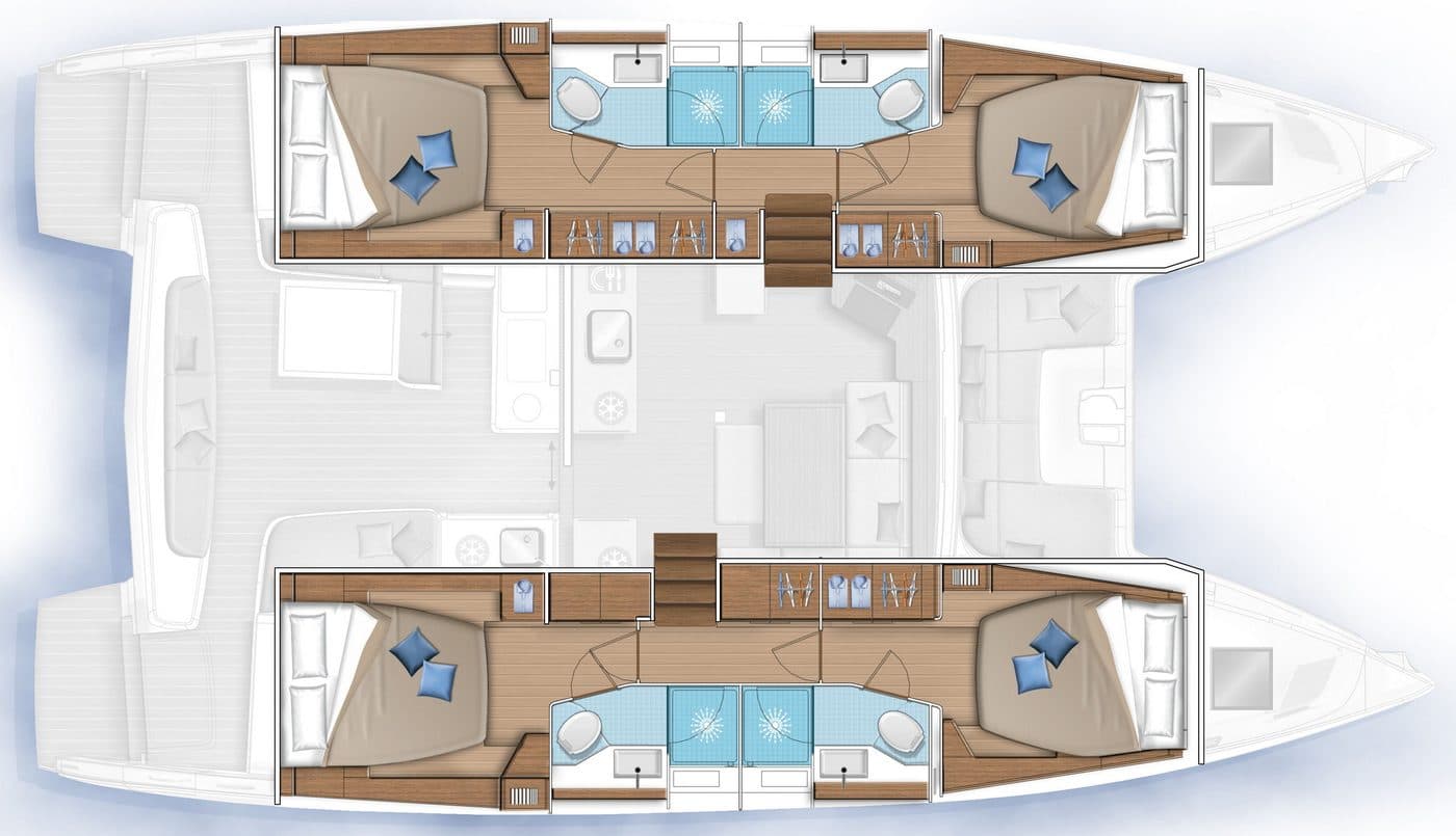 Lagoon 46 deck plan